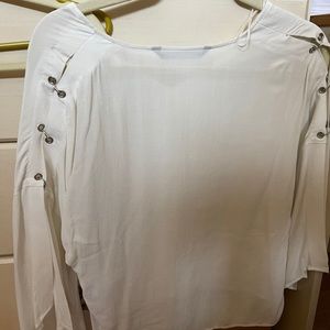 Zara white blouse cropped
